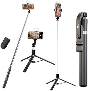 Kratos K9 Selfie Stick Tripod With Light, 67 inch /170CM Reinforced Tripod for Mobile Phone, Multi-Functional Bluetooth Long Selfie Stick for Travel,Vlogging,Compatible with iPhone and All Smartphones