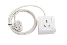 SeCro 1500 - 3600 Watts 16 Ampere 230 volts Socket and Plug Extension Cord (White, 2 Meters)