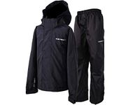 Acme Projects Men Rain Suit (Jacket + Casual Style Pants), Polyester Waterproof, Breathable, Taped Seam, 10000Mm/3000Gm, Ykk Zipper Black (Large)