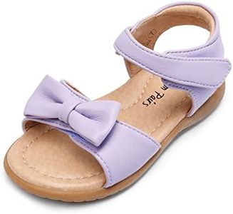 DREAM PAIRS Girls Sandals Fashion Bow Summer Shoes for Toddler/Little Kid,Size 12 Little Kid,Light/Purple,KSD213