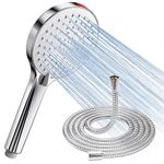 Shower Head and Hose 1.6M - SREWOHS High Pressure Shower Hose and Head Pressure Booster Shower Heads for Low Pressure Universal Large Shower Heads 5 Modes,Power Flush Spray for Cleaning
