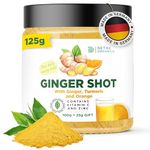 Ginger Shot with Vitamin C and Zinc - 125g Ginger Shots with Turmeric and Orange - Vegan - Mix for Ginger Shot - 135 Servings