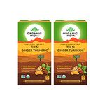 Organic India Tulsi Ginger Turmeric Tea - 25 Infusion Bags - (Pack of 2)