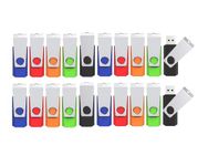 Wooolken USB Stick 2GB 20 Pack,USB 2.0 Flash Drive with Lanyards Swivel Thumb Drives 2GB USB Drive Memory Stick Bulk USB Stick(Mixcolors)