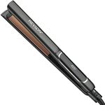 Revlon RVST2175F Copper Smooth™ 1” Ceramic Flat Iron, Hair Straightener, 435°F Professional High Heat, Less Frizz, Fast Heat Up, Dual Voltage, Digital Control, 30 LCD Heat Settings, Copper