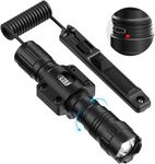 Feyachi LED Torches 1500 Lumen LED Tactical Flashlight Rechargeable IPX7 Waterproof 4 Modes Hunting Torch Mlok Rail Flashlight Included with Pressure Switch