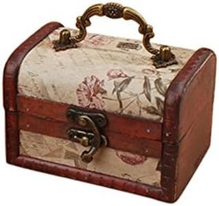 Coolrunner Handmade Retro European wooden box Vintage Wooden Treasure Case Decorative Trinket Jewelry Storage Box Old Memory (1)