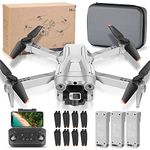 HHD Drone with 4K Camera for Adults Beginner,249g Foldable 5G FPV Transmission,360° Roll,Brushless Motor,Smart Return Home,Headless Mode and 2 Speeds for 60-Min Max Flight Time (White)