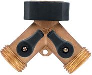 Orbit 58248 Brass Dual-Outlet Garden Hose Faucet Adapter, Brown