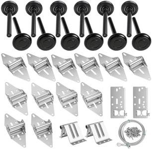 EXERAUO Garage Door Hardware Kit, Roller/Hinge/Top/Bottom Bracket/Wire Rope, 2" Garage Door Roller Nylon Stem for 8' Height Garage Doors