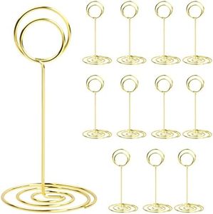 12 Pezzi Segnaposto Numeri da Tavolo per Matrimoni, Porta Segnaposto Clip Metallo, Memo Clip, 120mm Supporti Numeri Posto Foto da Tavolo, Porta Numeri Cartelli per Menu Posto Titolare
