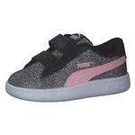 PUMA Smash v2 Glitz Glam V Inf Sneaker, Black-Almond Blossom, 8 UK