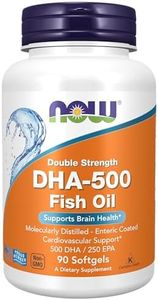 NOW Foods Supplements, DHA-500 with 250 EPA, Molecularly Distilled, Supports Brain Health*, 90 Softgels