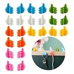 RADISOPH 24 Pcs Thumb Hooks,Self Adhesive Wall Hooks for Home and Office, Cable Clips Cable Holder Cable Organiser, Cable Tidy Clips for Home, Office, Desk, Car, Gift Idea, Cable Management