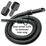 SPARES2GO Universal 6m Vacuum Cleaner Extension Pipe Hose Kit (6 Metre Hose + 3 x Adaptors)