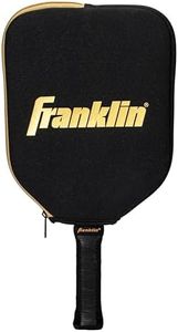 Franklin Sports Pickleball Paddle Cover - Protective Padded Pickleball Cover with Fence Hook - Universal Size Pickleball Paddle Case - Protective Pickleball Equipment + Accessory - Black + Gold