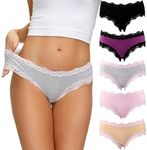 LYYTHAVON Women’s Underwear Soft Breathable Cotton Brief Ladies Panties 5-Pack (Multicolored D,5 Pack, XX-Large)