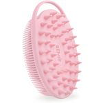 REhair Ultra Soft 2-in-1 Body & Shampoo Brush, Exfoliating Silicone Bath Scrubber, Premium Silicone Loofah, Scalp Massager (Pink, with Handle)