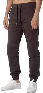 ITALYMORN Men's Chino Jogger Biker Casual Pants M Dark Brown