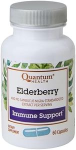 Quantum Health Black Elderberry Supplement Sambucus Nigra Extract 400mg Daily Immune Support & Wellness Boost of Powerful Antioxidants for Women & Men - 60 Capsules