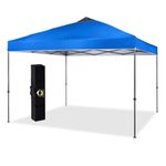 Crown Shades Blue Gazebo 3m x 3m Heavy Duty Pop Up Gazebo Waterproof Shelter Height Adjustable Folding Camping Gazebo for Garden and Beach with Carry Bag​