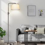 【Upgraded】 Dimmable 1000 Lumens LED Edison Bulb Included, Brushed Nickel Arc Floor Lamps Modern Standing Lamp Tall Lamps for Living Room Bedroom