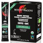 Mount Hagen 25 Count Single Serve Instant Decaf Coffee Packets | Decaffeinated Organic Medium Roast Arabica Beans | Eco-friendly, Fair-Trade [25 sticks/1.76oz/50g]