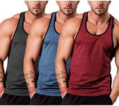 COOFANDY Men's Athletic Tank Tops Pack Workout Tank Polyester Big and Tall Gym Tank Tops Muscle Shirts