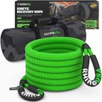 Rhino USA Kinetic Recovery Tow Rope Heavy Duty Offroad Snatch Strap for UTV, ATV, Truck, Car, Tractor - Ultimate Elastic Straps Towing Gear - Backed for Life! (Green., 5/8" x 20')