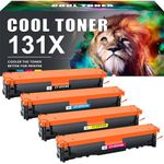 Cool Toner Compatible for HP 131X 131A Laserjet Pro 200 Color MFP M276nw Toner Cartridge CF210X CF210A 128A CE320A 125A M251n M251nw M276n CP1525nw CM1415 CP1525 (Black Cyan Yellow Magenta, 4-Pack)