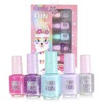 Unicorn Nail Polish for Kids Girls Easy Remove Nail Polish for Kids 5 Bottle Sparkle Bottle Cap Unicorn Makeup for Kids N1 (Unicorn 1)