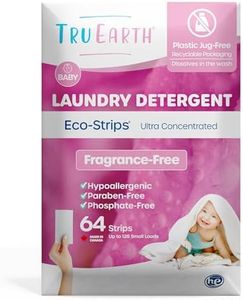 Tru Earth Hypoallergenic Baby Laundry Detergent Sheets/Strips for Sensitive Skin, 64 Count, Up to 128 Loads: Fragrance Free Baby Detergent Laundry Newborn, Infants, Toddlers, Children, Baby Clothes