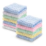 Viviland Baby Washcloths Wash Cloths for Babies,Muslin Washcloths Baby,12-Pack,12 X 12 inches Absorbent and Soft Newborn Essentials Must Haves - Colorful