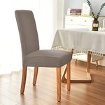 Lukzer (Texture Greige 1PC Elastic Chair Cover Stretch Removable Washable Dining Chair Slipcover Super Stretchy Fabric for Chair Decoration Seat Case (1Cover)