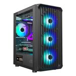 Ant Esports 205 Air Mid-Tower Computer Case/Gaming Cabinet - Black | Tempered Glass Side Panel and USB 3.0 | Support ATX, Micro-ATX, Mini-ITX | Pre-Installed 4 x 120mm ARGB Fans