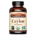 Ceylon Cinnamon Shop Organic Ceylon Cinnamon USDA Certified Supplement, 90 Capsules