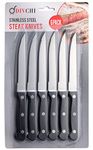 DIVCHI Steak Knives Set of 6 - Steak Knife Set - Serrated Steak Knives Dishwasher Safe Steak Knives Stainless Steak Knives Serrated - Dinner Knives