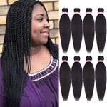 EZ Braid Pre-stretched Synthetic Hair Braids Professional Hair Extensions For Braiding 20" Perm Yaki Straight Brown Color Crochet Twist Hair 8pcs/lot (#4)