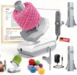 5.0 Upgraded Electric Yarn Winder【Top1 RPM German Motor】【SGS-Grade Precision Gears】 Wool Yarn Ball Winder Compact Automatic for Crocheting Super Strong Tension, Ideal for Home and Studio (Gray White)