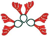 Infispace® Christmas Reindeer Antlers Headband with Bells & Xmas Fancy Dress Accessories (Pack of 3)