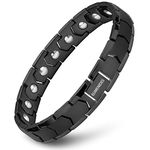 Magnetic Bracelet, Titanium Steel Magnetic Bracelet, Anti-Static，Full Magnetic Bracelet with Magnets (Black Bracelet)