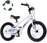 Royalbaby EZ Toddlers Kids Bike, 14 Inch Balance & Pedal Convertable Bicycle, Beginners Learning Bike for Boys Girls Ages 3-5 Years, 14" Wheel White