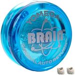 Yomega The Original Brain - Professional Yoyo for Kids and Beginners, Responsive Auto Return Yo Yo Best for String Tricks + Extra 2 Strings & 3 Month Warranty (Blue)