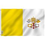 ANLEY Fly Breeze 3x5 Foot Vatican Flag - Vivid Color and UV Fade Resistant - Canvas Header and Double Stitched - State of Vatican City Flags Polyester with Brass Grommets 3 X 5 Ft