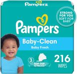 Pampers Baby Wipes, Complete Clean Baby Fresh Scented 3X Pop-Top Packs 216 Count