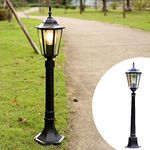 Chao Zan Outdoor Post Light Outdoor Garden Patio Path Lighting Lamp Post Modern Vintage Style Lantern Light Weatherproof IP55-1 x 60W E27 Bulb,Bulbs not Included (A)