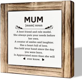 Mom Wood Sign, Rustic Wooden Tabletop Decor Sign, Mum Definition Wood Plaque, Decorations Gift Idea for Mom, Mum Gifts from Daughter Son, Mom Sign for Home Decor, Cool Mom Birthday Gift Idea