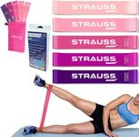 Strauss Silicone Resistance Loop Bands | Smell-Free & Skin Friendly | Useful for HIPS, Arms & Legs Workouts. Tear Resistant & Anti-Slip | Theraband for Fitness & Toning, (Multicolor)