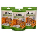 Kittos Chicken Jerky Strips Cat Treats Highly Nutritional & Digestible, Suitable for All Cat Breeds, Easy to Digest, No Artificial Flavors Added 35 gm Each (Pack of 3)