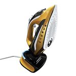 JML 2400W Cordless Iron - Steam Iron with Ceramic Soleplate, Quick Heating, 14g/min Continuous Steam - Clothes Steamer with Precision Tip and Safety Features - Phoenix Gold Freeflight